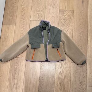 Zara Women’s / Teen Tan and Green Warm Fleece Jacket Size XS